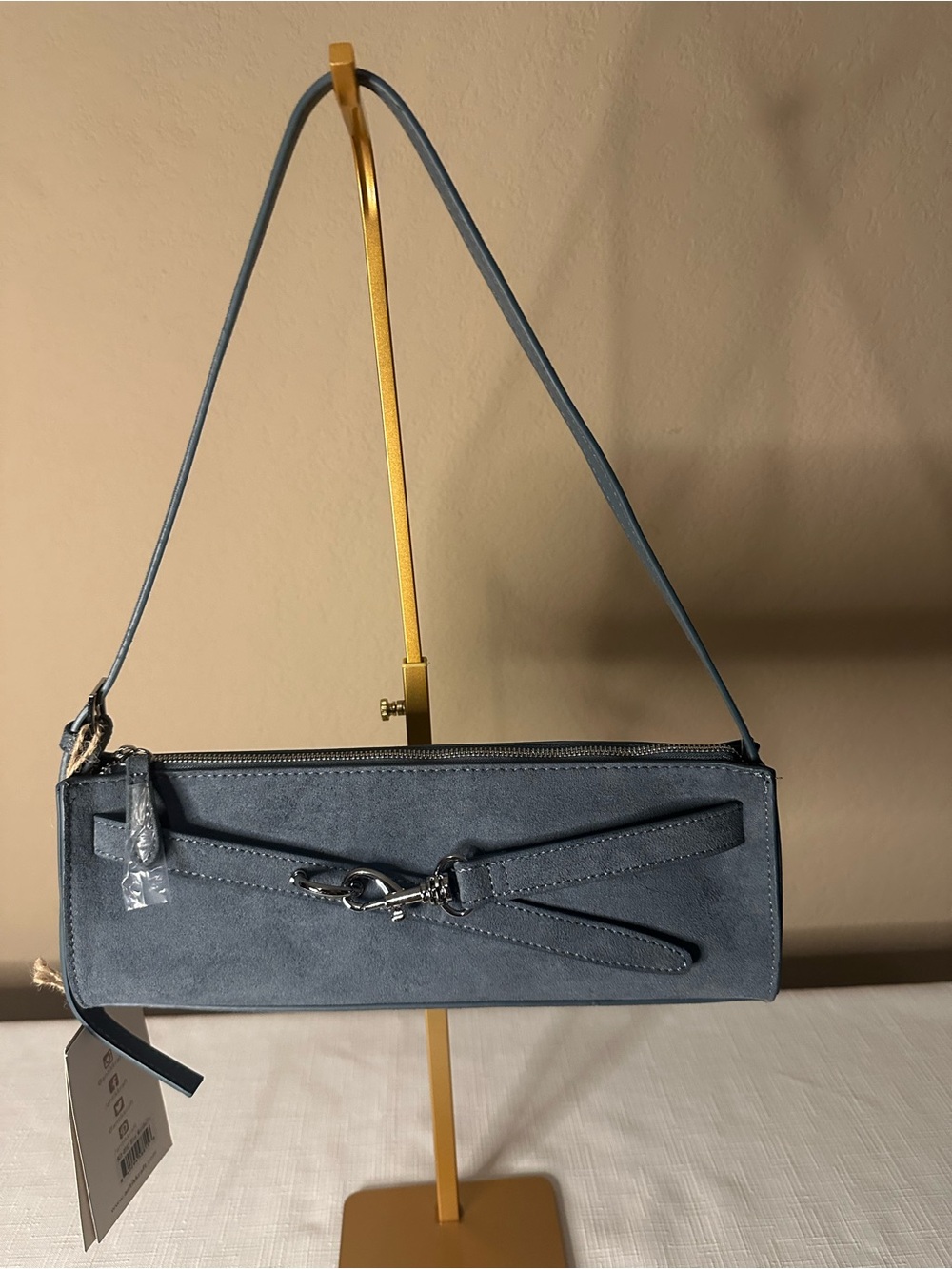 Antik Kraft Blue Suede Shoulder Bag - Women NWT